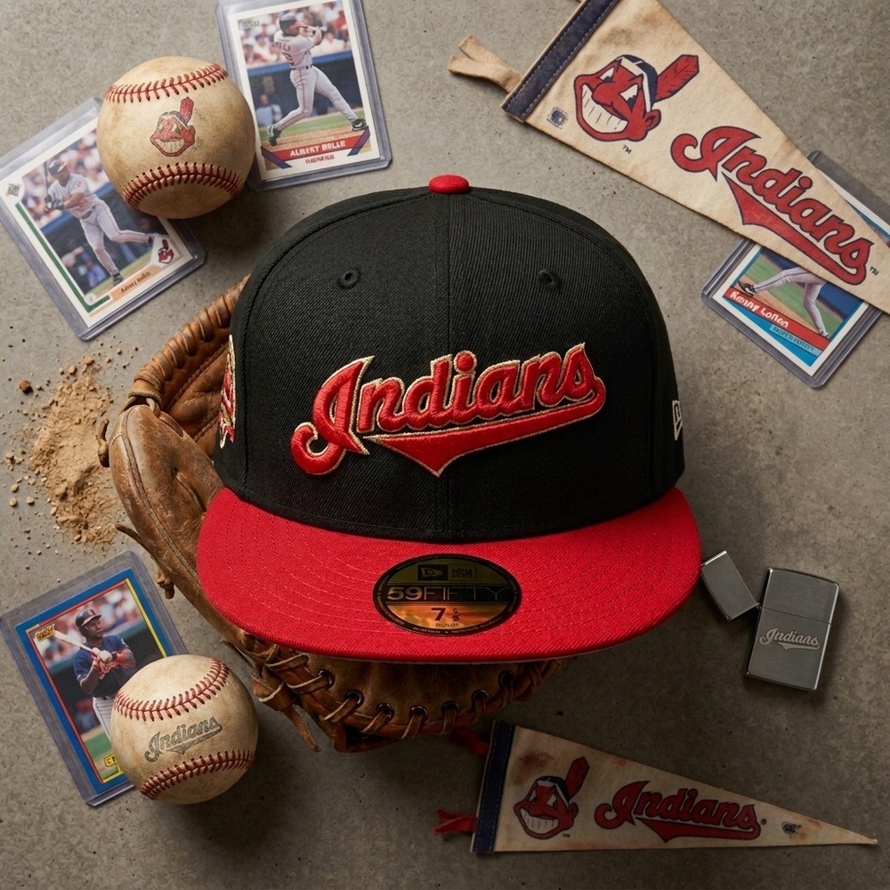 New Era Cleveland Indians "Municipal Stadium" 59FIFTY Hat 7 5/8 NWT MLB Baseball